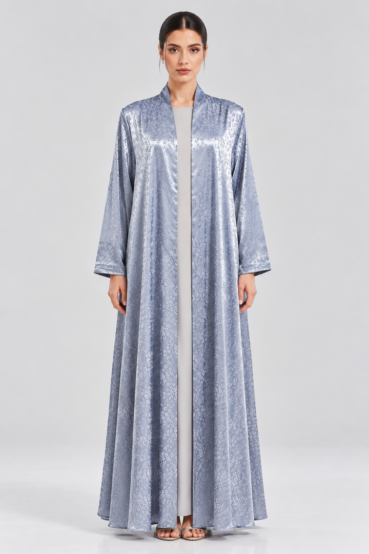 Dusty Blue Textured Abaya