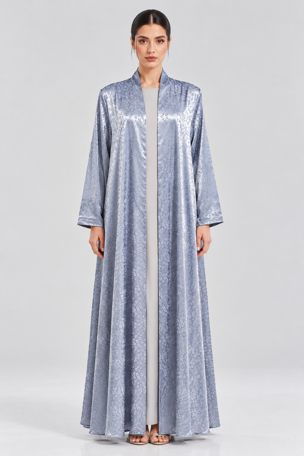 Dusty Blue Textured Abaya