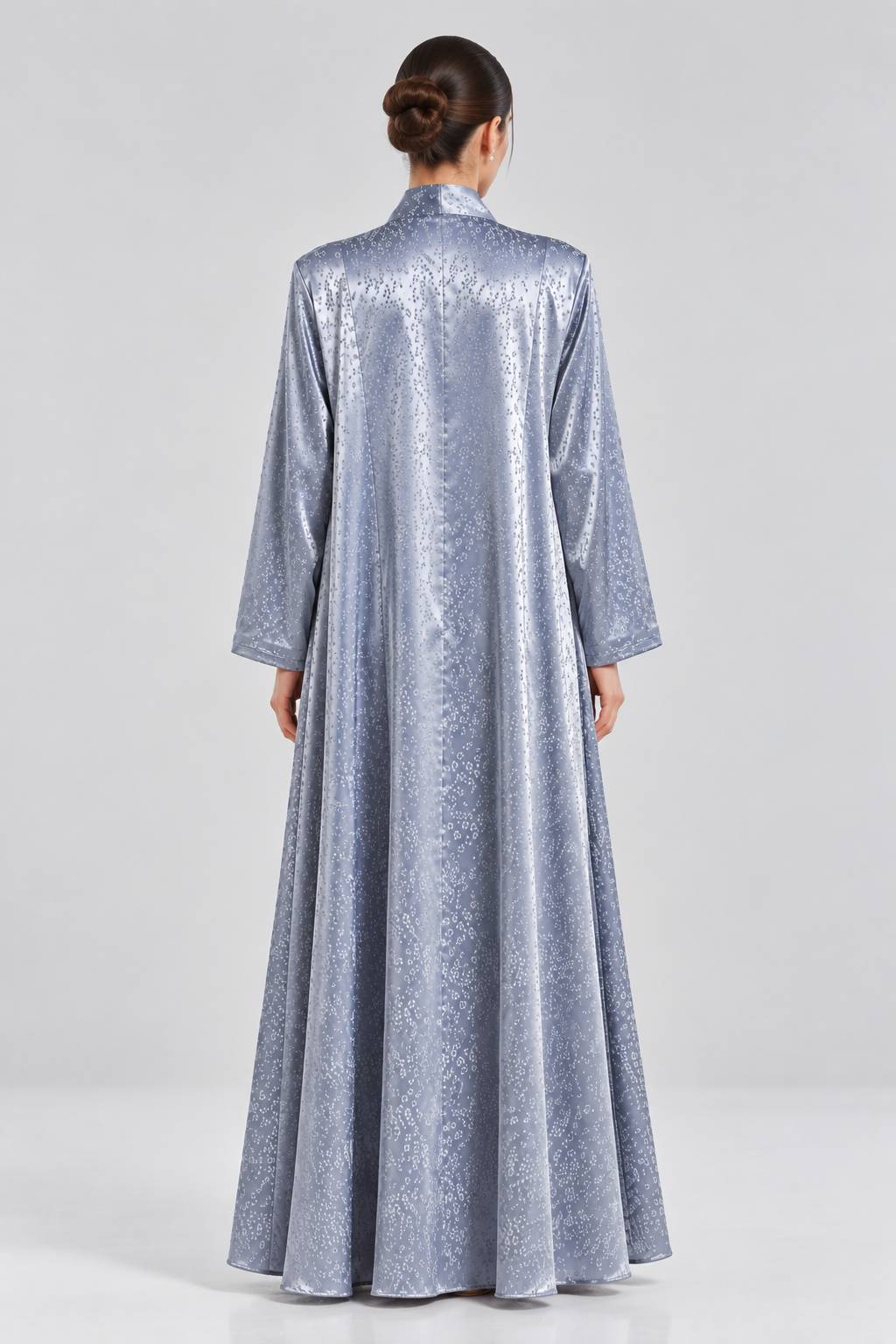 Dusty Blue Textured Abaya